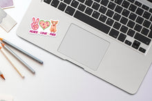 Load image into Gallery viewer, Peace Love Pigs Sticker, Pig Sticker, Pig Sticker for Laptops, Pigs, Water Bottles, Gift for Pig Lovers, Pig, 4-H Pigs, Retro Pig