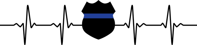 Thin Blue Line Heartbeat Decal, Police Heartbeat Decal, Back the Blue, Police Support, Police Badge, Blue Lives Matter Vinyl Decal