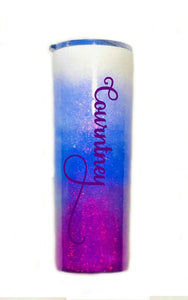 Purple Ombre Holographic Glitter Tumbler Personalized, You Choose Name/Monogram, Vinyl Color, Custom Tumbler, Mom Gift, Custom Gift, 20oz