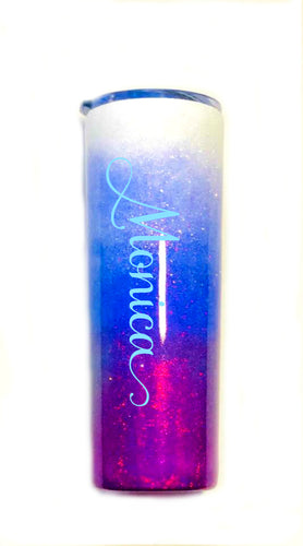 Purple Ombre Holographic Glitter Tumbler Personalized, You Choose Name/Monogram, Vinyl Color, Custom Tumbler, Mom Gift, Custom Gift, 20oz