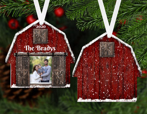 Barn Photo Christmas Ornament, Personalized Ornament, Custom Family Gift, Farm, Ranch, Name Ornament, Farm Gift, Ranch, Picture Gift