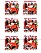 Load image into Gallery viewer, Ready to Press Red Christmas Truck Sublimation Transfer, Printed Sub Image