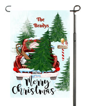 Load image into Gallery viewer, Red Christmas Truck Garden Flag, Personalized Garden Flag, Christmas Garden Flag, Family Gift, Custom Garden Flag, Christmas Decor