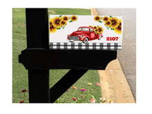 Load image into Gallery viewer, Mailbox Cover with Magnetic Strip - Personalized Sunflower Red Truck Mailbox Decor, Custom Address Mailbox Cover, Personalized Mailbox Cover