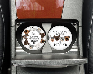 Rescue Dog Ceramic Car Coasters, Set of 2, Dogs Car Coaster, Sandstone Car Coaster, Rescue Dogs, Dog Gifts, Dog Lover, Dog Owner, Pet Gift