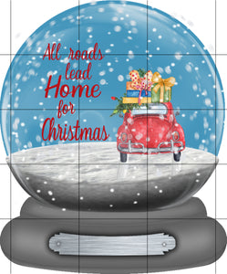 All Roads Lead Home Snow Globe Christmas Ornament, Personalized Ornament, Custom Christmas Holiday, Name Ornament, Gift for Mom, Family Gift