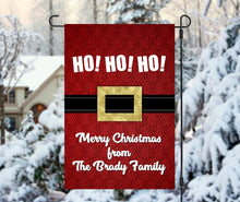 Load image into Gallery viewer, Santa Suit Christmas Garden Flag, Personalized Garden Flag, Christmas Garden Flag, Custom Garden Flag, Santa Decoration, Christmas Decor