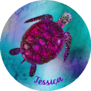 Sea Turtle Personalized Car Coasters Set of 2 - Customized - Beach, Ocean, Water - 2 Designs - Gift for Mom - Custom Gift - Auto Accessories