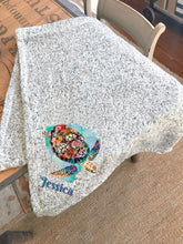 Load image into Gallery viewer, Sea Turtle Blanket Personalized with Name, 50&quot; x 60&quot;, Throw, Turtle Gift, Sweater Fleece Material, Custom, Teen Gift, Choose Blanket Color