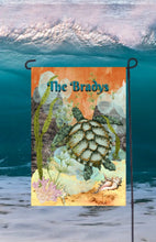 Load image into Gallery viewer, Sea Turtle Garden Flag, Personalized, Garden Flag, Name Garden Flag, Sea Turtle Decor, Sea Turtle Flag, Yard Decor, Yard Decoration