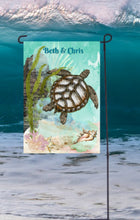Load image into Gallery viewer, Sea Turtle Garden Flag, Personalized, Garden Flag, Name Garden Flag, Sea Turtle Decor, Sea Turtle Flag, Yard Decor, Yard Decoration