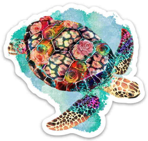 Sea Turtle Sticker, Laptop Sticker, Water Bottle Sticker, Watercolor Turtle Sticker, Ocean Life, Tumbler Sticker, Turtle Sticker, Sea Turtle