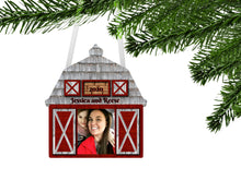 Load image into Gallery viewer, Barn Photo Christmas Ornament, Personalized Ornament, Custom Family Gift, Farm, Ranch, Name Ornament, Farm Gift, Ranch, Picture Gift