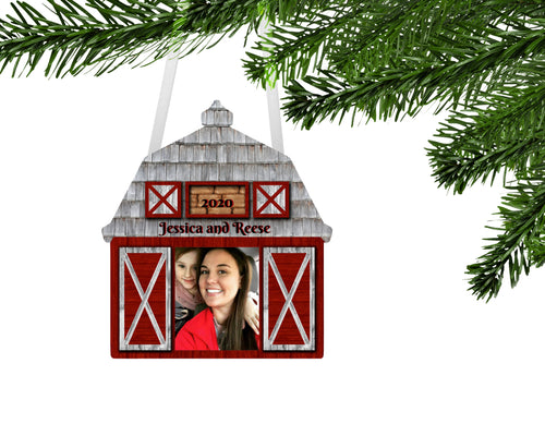 Barn Photo Christmas Ornament, Personalized Ornament, Custom Family Gift, Farm, Ranch, Name Ornament, Farm Gift, Ranch, Picture Gift