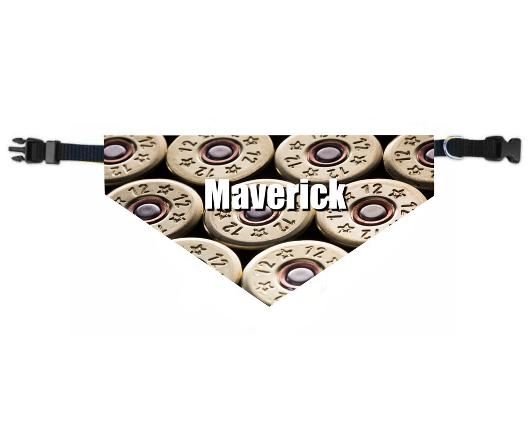 12 Gauge Dog Bandana Over the Collar, Personalized, Includes Collar, Custom Pet Bandana, Personalized Pet Scarf, Pet Owner Gift, New Dog, Choose Size