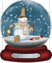 Load image into Gallery viewer, Snowman and Cardinals Snow Globe Christmas Ornament, In Memory, Personalized Ornament, Custom Christmas Holiday, Name Ornament, Kids, Secret Santa Gift, Family Gift