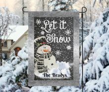 Load image into Gallery viewer, Snowman Let it Snow Garden Flag, Personalized Garden Flag, Christmas Garden Flag, Family Gift, Custom Garden Flag, snowmen, Christmas Decor