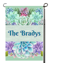Load image into Gallery viewer, Succulent Garden Flag, Personalized, Cactus Garden Flag, Name Garden Flag, Yard Decor, Succulent Gift, Succulents Yard Flag, Cactus Flag