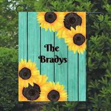Load image into Gallery viewer, Sunflower Garden Flag, Personalized, Garden Flag, Name Garden Flag, Sunflower Decor, Sunflower Flag, Yard Decor, Yard Decoration