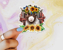 Load image into Gallery viewer, Goat Sunflowers Sticker, Goat Lover, Goat Gift, Laptop Sticker, Water Bottle, Goats, Goat Kid Sticker, Tumbler Sticker, Dairy Goat, 4-H