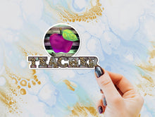 Load image into Gallery viewer, Cheetah Teacher Apple Sticker, Sticker for Teachers, Teacher Gift, Gift from Student, School Sticker, Teacher Apple, Leopard Teacher, Teac