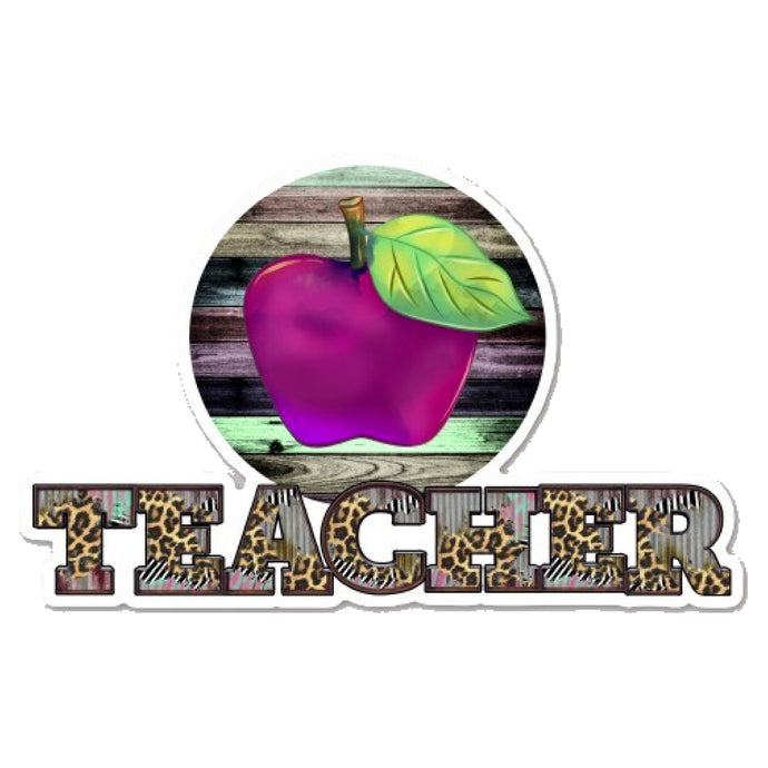 Cheetah Teacher Apple Sticker, Sticker for Teachers, Teacher Gift, Gift from Student, School Sticker, Teacher Apple, Leopard Teacher, Teac