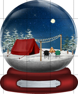 Tent Camping Snow Globe Christmas Ornament, Personalized Ornament, Custom Christmas Holiday, Name Ornament, Gift for Family, Couples Gift