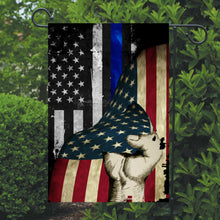 Load image into Gallery viewer, Thin Blue Line Garden Flag, American Flag Garden Flag, Police Garden Flag, Police Decor, Police Flag, Gift for Man, Thin Blue Line Flag