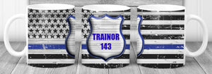 Thin Blue Line Personalized Mug, Police Mug, Gift for Man, Coffee Mug for Dad, Custom Mug, Thin Blue Line Gift, First Responder