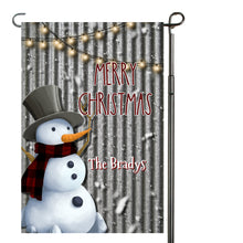 Load image into Gallery viewer, Snowman Merry Christmas Garden Flag, Personalized Garden Flag, Christmas Garden Flag, Family Gift, Custom Garden Flag, Snowmen, Christmas Decor