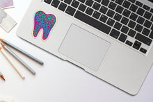 Load image into Gallery viewer, Leopard Tooth Holographic Sticker, Tooth Laptop Sticker, Water Bottle Sticker, Cheetah Tooth Sticker, Tumbler Sticker, Dental Assistant Sticker, Dentist