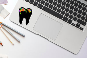 Rose Tooth Sticker, Tooth Laptop Sticker, Water Bottle Sticker, Teeth Sticker, Tumbler Sticker, Dental Assistant Sticker, Dentist