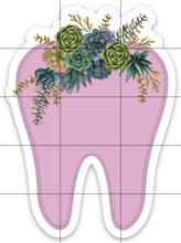 Load image into Gallery viewer, Tooth Succulent Sticker, Tooth Laptop Sticker, Water Bottle Sticker, Tooth Sticker, Tumbler Sticker, Dental Assistant Sticker, Dentist Gift