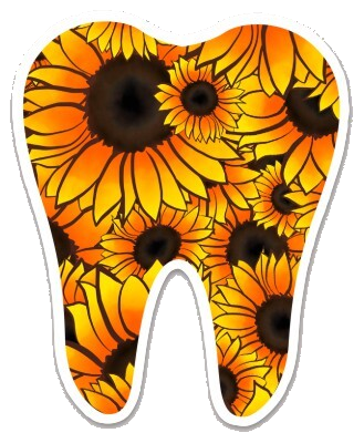 Sunflower Tooth Sticker, Tooth Laptop Sticker, Water Bottle Sticker, Teeth Sticker, Tumbler Sticker, Dental Assistant Sticker, Dentist