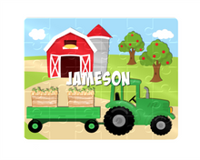 Load image into Gallery viewer, Puzzle, Kids Puzzle, Farm Tractor Puzzle, Children&#39;s Custom Puzzle, Personalized Puzzle, Educational Toy, Kid Gift, Name Puzzle, Educational