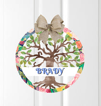 Load image into Gallery viewer, Summer Tree of Life Door Hanger - Personalized, Name Door Hanger, Family Gift, Custom Door Hanger, Wedding Gift, Front Door Hanger, Summer