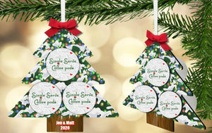 Christmas Tree Coffee/Hot Cocoa Pod Holder Ornament, Personalized, Friend, Teacher Gift, Gift for Neighbors, Secret Santa, Co-worker Gift
