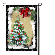 Load image into Gallery viewer, Snowflakes Christmas Tree Garden Flag, Personalized Garden Flag, Christmas Garden Flag, Family Gift, Custom Garden Flag, Christmas Decor