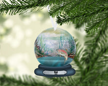 Load image into Gallery viewer, Trout Snow Globe Christmas Ornament, Personalized Ornament, Custom Christmas Holiday, Name Ornament, Gift for Dad, Man Gift, Man Christmas