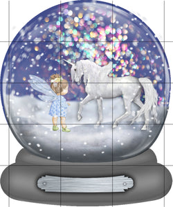 Unicorn and Fairy Snow Globe Christmas Ornament Personalized, Name Ornament, Custom Christmas Holiday, Gift for Girl, Unicorn Gift, Baby's First