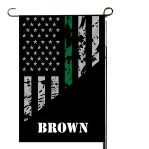 Thin Green Line Garden Flag, Garden Flag, Personalized, Name Garden Flag, Yard Decor, Yard Flag, Yard Decoration, Gift for Man, Father's Day
