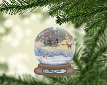 Load image into Gallery viewer, Christmas House Snow Globe Christmas Ornament, Personalized Ornament, Custom Christmas Holiday, Name Ornament, Gift for Parents, Family Gift