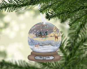 Christmas House Snow Globe Christmas Ornament, Personalized Ornament, Custom Christmas Holiday, Name Ornament, Gift for Parents, Family Gift